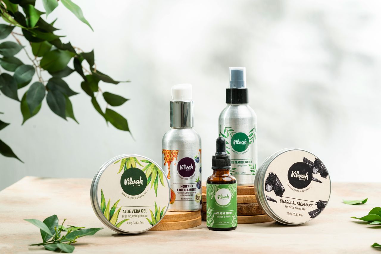 Crafting Captivating Headlines: Your awesome post title goes here Close-up of natural skincare products including aloe vera gel and charcoal face mask.